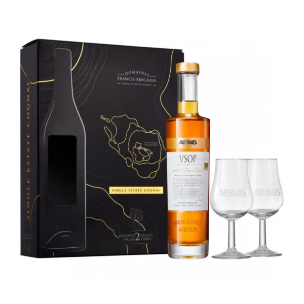 abk6 cognac vsop domaine 50cl coffret 2 verres